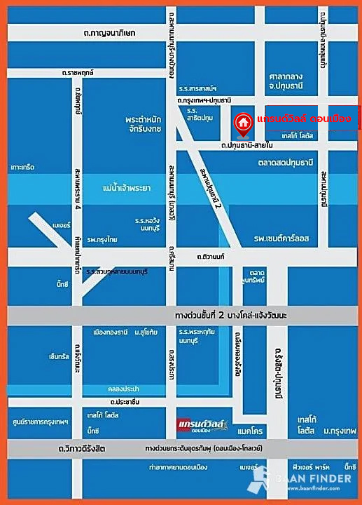 ทาวน์เฮ้าส์มือสองกรุงเทพฯ โครงการ แกรนด์วิลล์ ดอนเมือง เนื้อที่ 24.60 ตร.ว. พื้นที่ใช้สอย 128 ตร.ม.  ฟังก์ชัน 3 ห้องนอน 2 ห้องน้ำ แถมฟรี! เครื่องปรับอากาศ พร้อมเข้าอยู่ บนทำเลเดินทางสะดวก เชื่อมต่อถนนสรงประภา, ถนนวิภาวดีรังสิต, ใกล้รถไฟฟ้าสายสีแดง "สถานีดอนเมือง" และทางด่วน "ศรีสมาน"